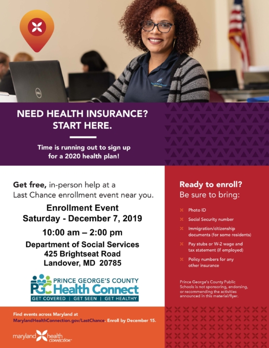 Last Chance Enrollment Event – Sat. Dec. 7. – Pgchealthconnect